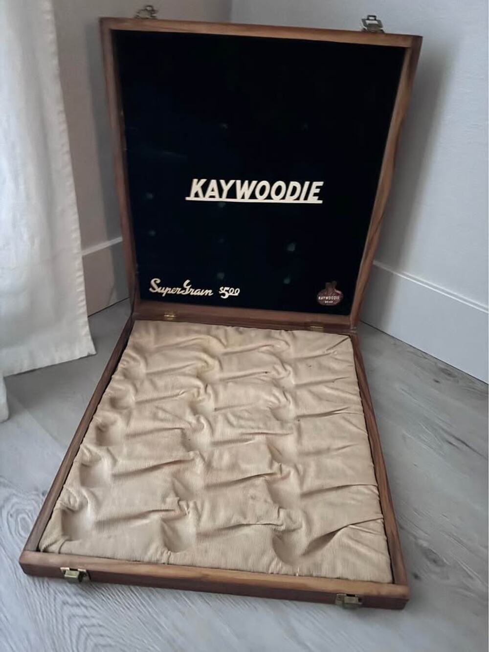 Vintage Wooden Kaywoodie Super Grain 18 Smoking Pipe Display Presentation Case